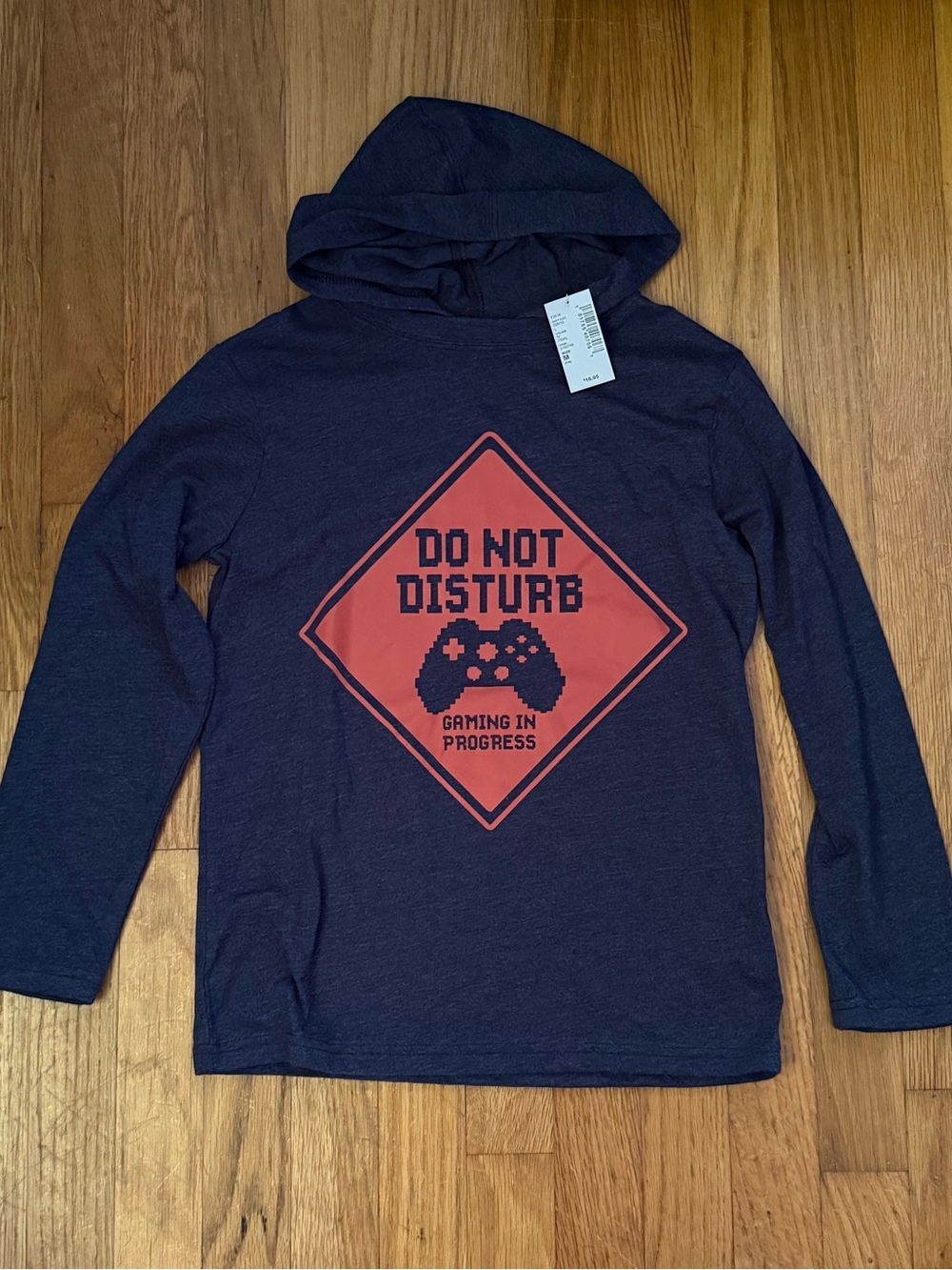 The Children's Place Navy Hooded Tee with Red Gaming Graphic
